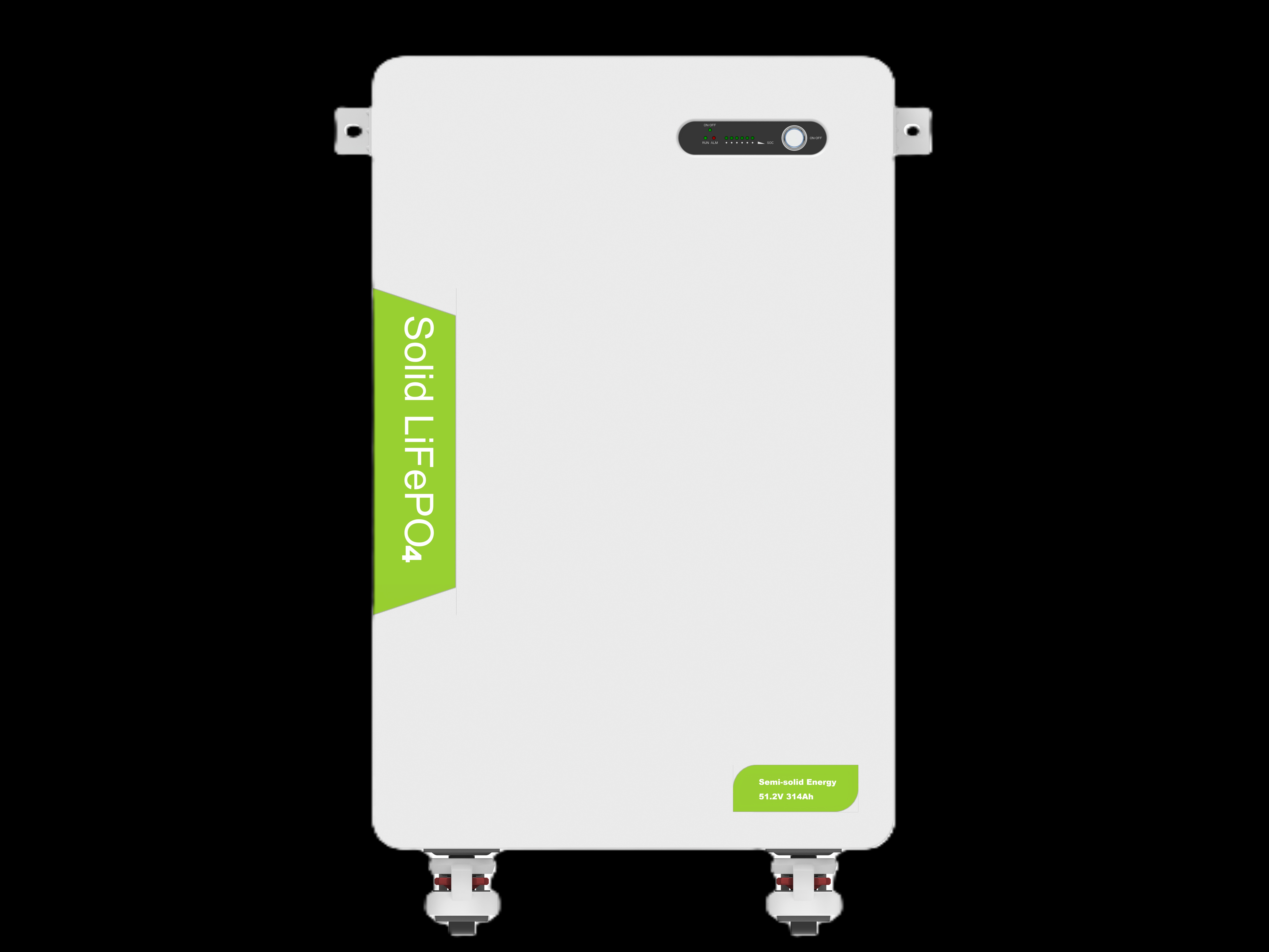 16度电固态储能电池包堆叠图，多个电池模块整齐排列，工业级设计，安全防护标识清晰